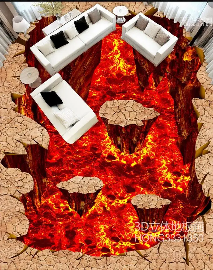 3d напольное покрытие вулканический уличный парк magma 3D напольная живопись обои
