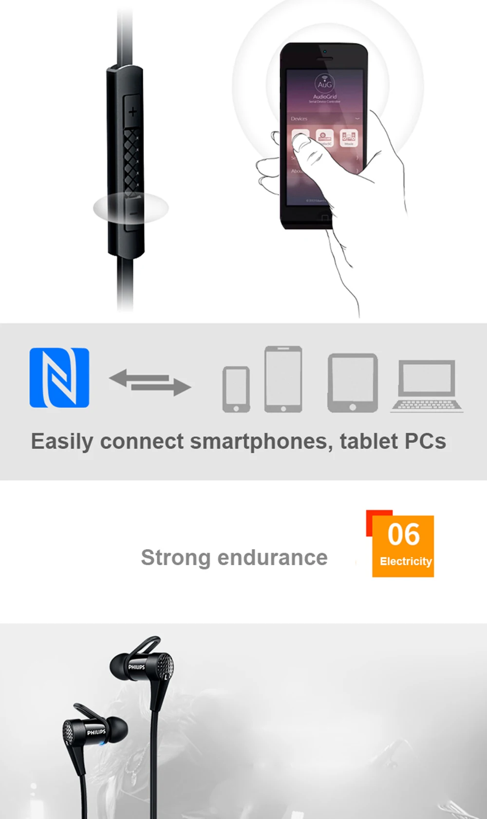 Оригинальные Наушники Philips SHB5800, bluetooth-соединение, проводное управление с микрофоном, Micro USB, зарядка, гарнитуры, поддержка функции NFC