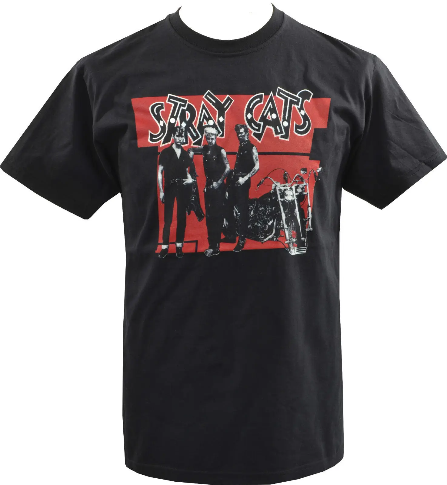 MENS BLACK T-SHIRT STRAY CATS ROCKABILLY BRIAN SETZER ROCK &amp ROLL SLIM JIM S-3XL High Quality Casual Printing Tee shirts | Мужская