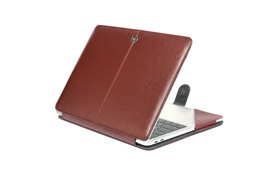 Коричневый Pu кожаный чехол для Apple MacBook Air Pro retina 11 12 13 15 Pro 13 15 дюймов с сенсорной панелью+ крышка клавиатуры - Цвет: Коричневый