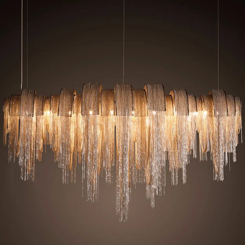 

Post-modern Atlantis Pendant Lamp Fringed Aluminium Chain LED Pendant Light Pendant Lighting Stainless Steel Lamp Body Rustless