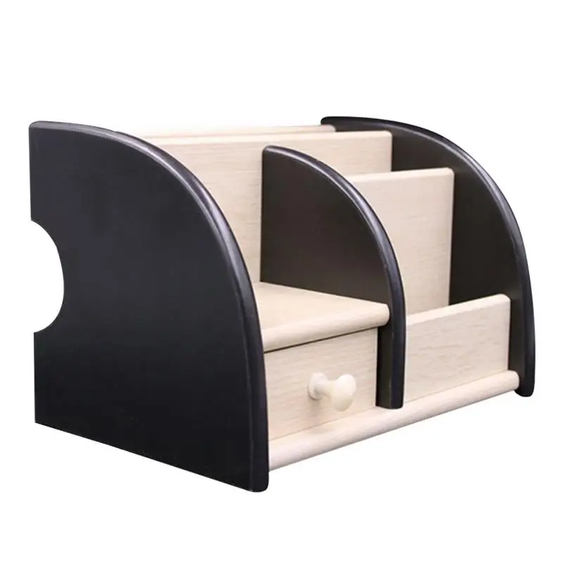 Wooden Высококачественная Деревянная офисная деревянная подставка для ручек, ящик для хранения, стеллаж для хранения, школьные принадлежности, офисные аксессуары - Цвет: Wooden