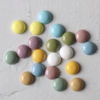 10pcs resin cabochon 14mm candy color cameo patch flat back fit stud earringshairpin accessories for diy jewelry making finding