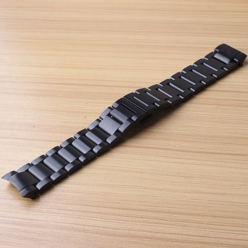 Черный матовый ремешок для часов из нержавеющей стали Gear S3 специальные сплошные
