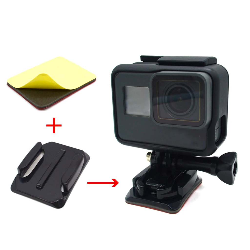 8x плоский изогнутый клейкий двухсторонний стикер на шлем для GoPro Hero 6/5/4/3 + Sjcam Xiaomi Yi