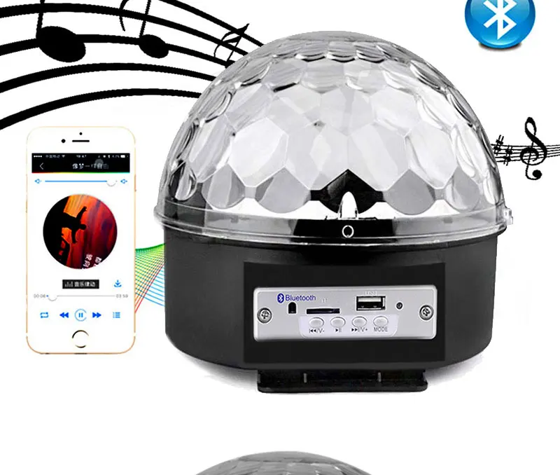 9 цветов Bluetooth MP3 светодиодный диско-светильник шар вечерние светильник вращающаяся сценическая лампа DJ проектор Лазерный музыкальный воспроизводящий звук светильник s диско-лампа