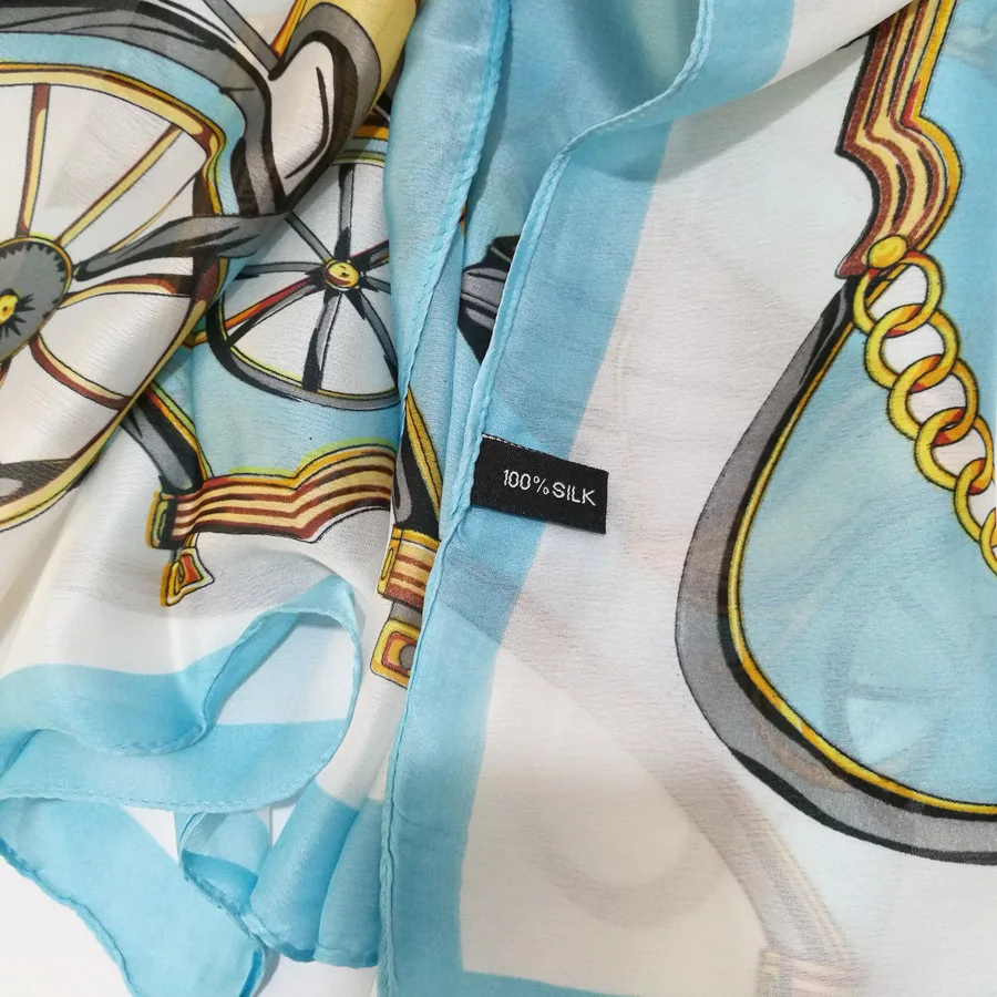 Шелковый шарф с принтом шарфы платки шаль хиджаб роскошный бренд Bufandas накидка