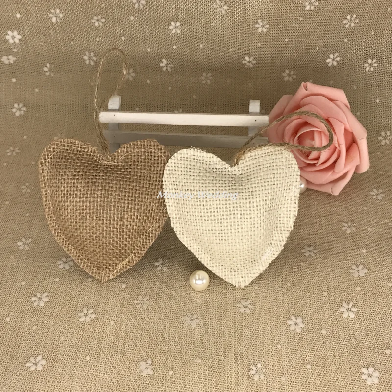 10 шт. украшение в виде сердца любовь праздничные принадлежности джутовое сердце