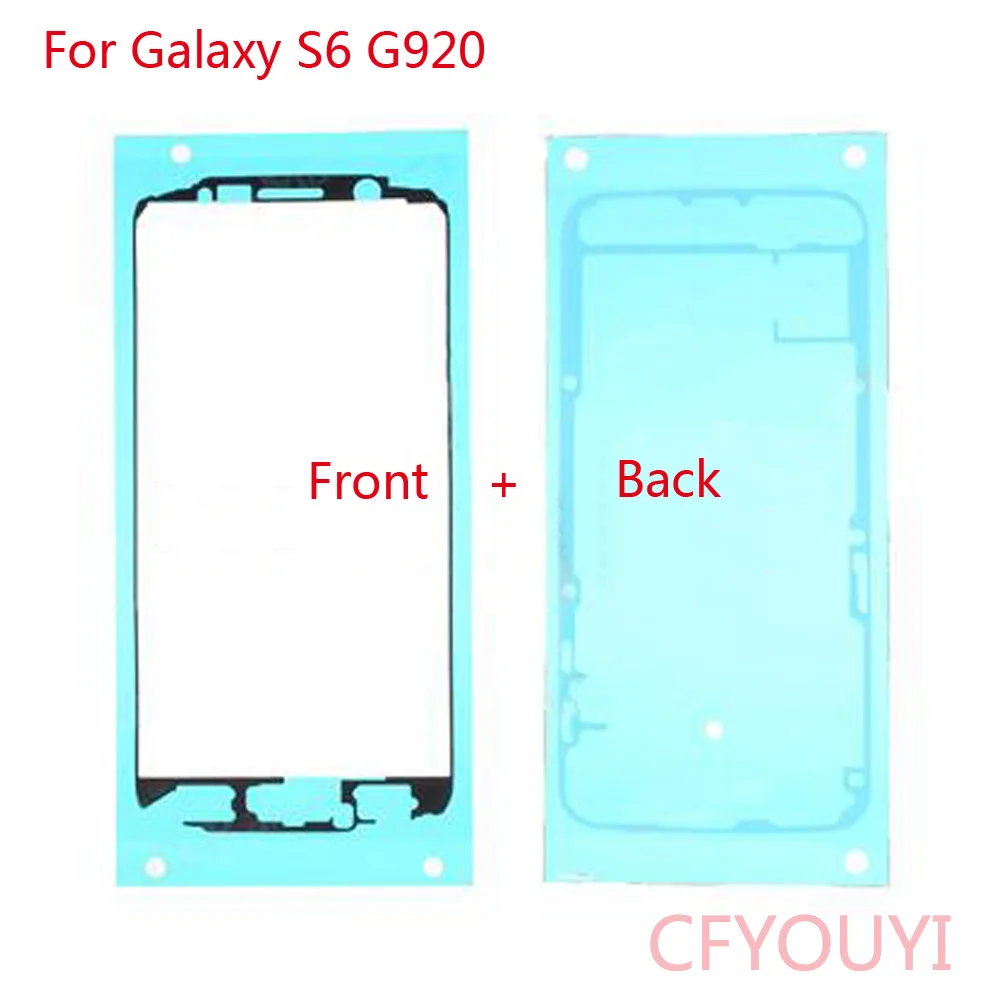 Новая передняя рамка корпуса + наклейка на дверь аккумулятора для Samsung Galaxy S6 G920