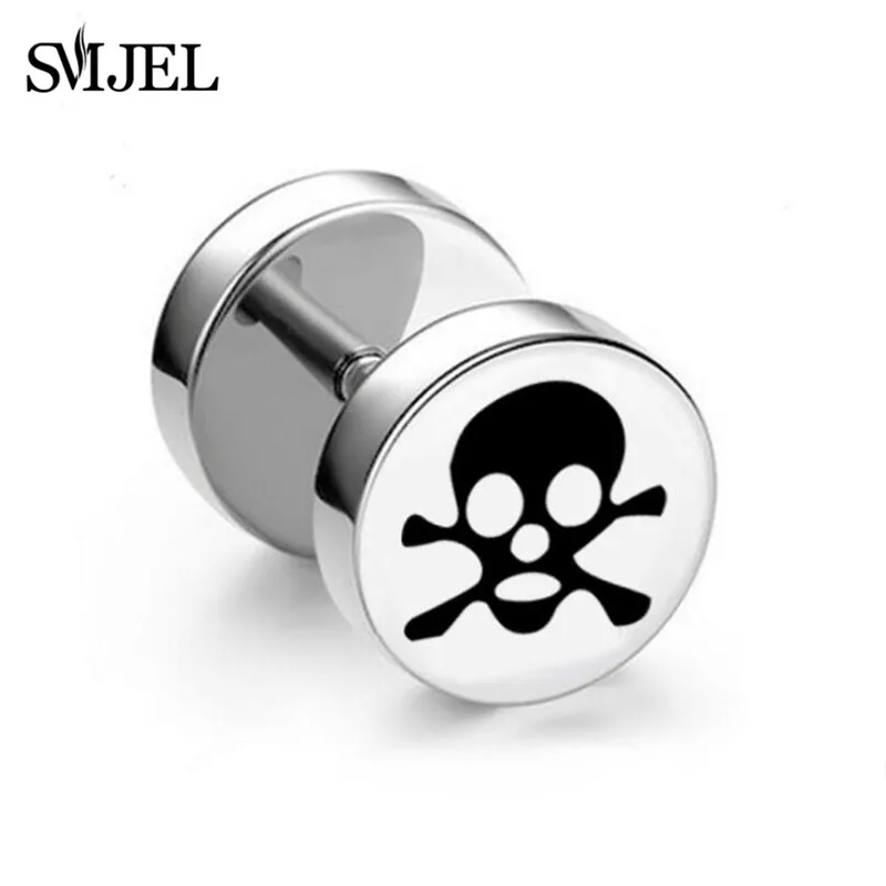 SMJEL Черная Нержавеющая Сталь Поддельные обманщик беруши калибр, Ювелирное Украшение для тела Пирсинг серьги для мужчин унисекс Новинка