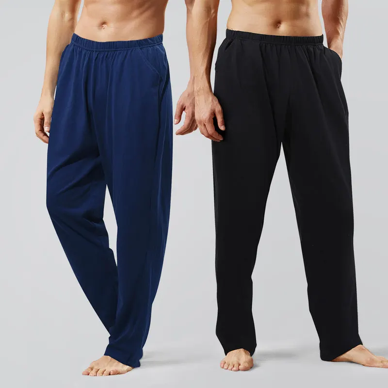 cotton 2 Модные мужские Пижамные брюки из модала и хлопка, летние однотонные тонкие мужские штаны для сна, Свободные повседневные пижамные брюки, Новая Домашняя одежда MA50193 - Цвет: cotton 2