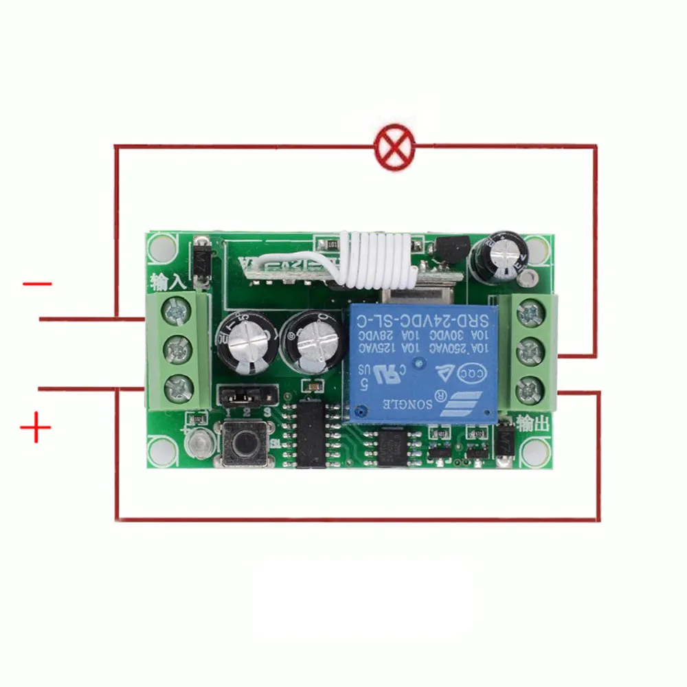 Беспроводное реле постоянного тока 24 В 1CH 10A радиочастотный переключатель