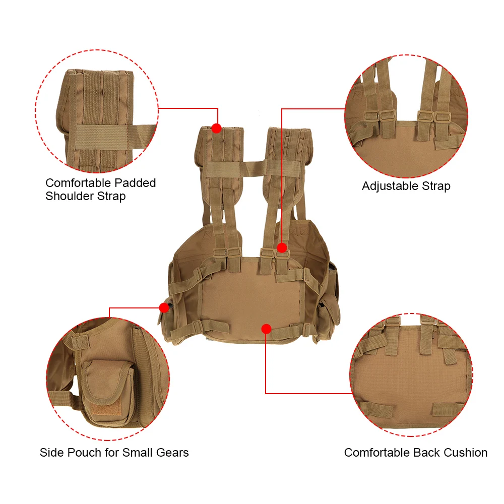 Уличная тактическая нагрудная установка Регулируемая мягкая модульная Военная