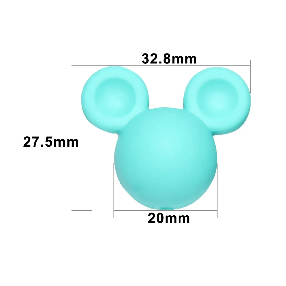 Happyfriends 10 штук большие в форме Микки Мауса бусины BPA бесплатно DIY детские жевательные прорезыватели игрушки силиконовые бусины Детские украшения Прорезыватель для зубов