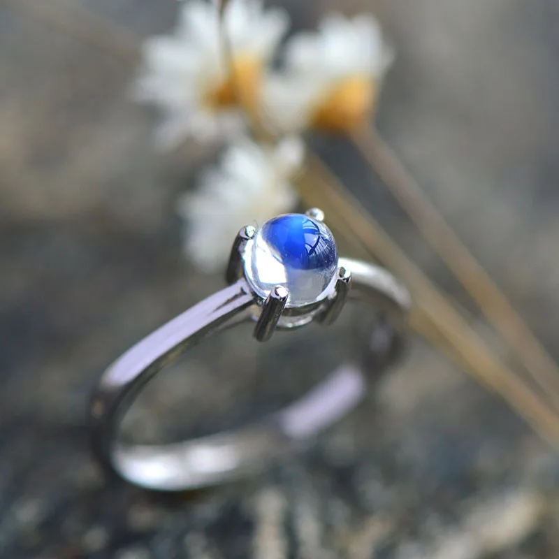 Женское кольцо из серебра 925 пробы с натуральным лунным камнем|ring for|rings for womenring