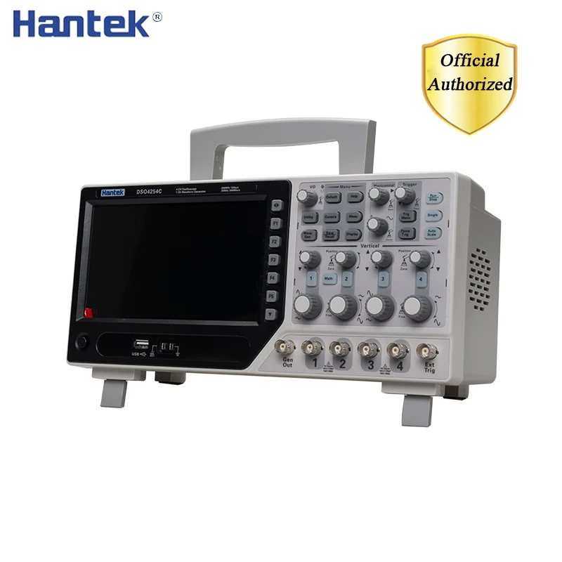 

Hantek DSO4254C 4 Channel 1GS/s sample rate 250MHz bandwidth Digital Storage Oscilloscope Portable Integrated USB Host/Device