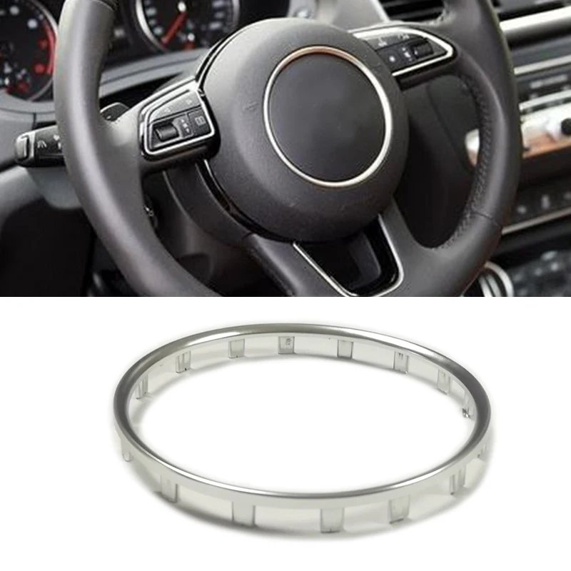 Серебристый Хром ABS Автомобильная отделка рулевого колеса наклейка кольцо с