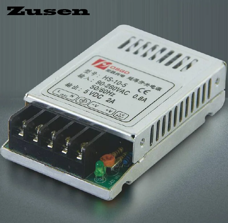 Zusen высокое качество HS-10W 5V 12V 15V 24V небольшой тонкий импульсный источник питания ce