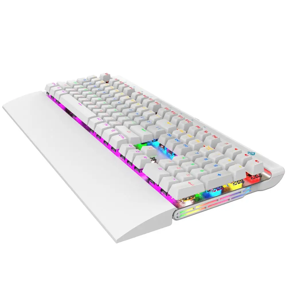 Ajazz AK500 Проводная Механическая игровая клавиатура 108 клавиш с подсветкой ноутбука настольная клавиатура большая Подставка для рук мультимедийная сенсорная панель