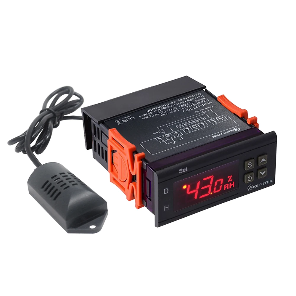 Цифровой контроллер влажности красный светодиодный дисплей 1% ~ 99% RH 220V 10A