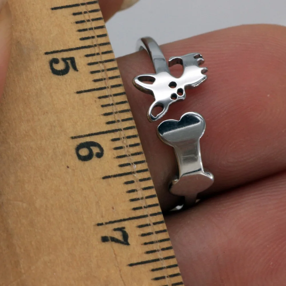 Ufine Fahion dog bone metal adjustable ring Personality rings for girl inspirational jewelry R009 | Украшения и аксессуары