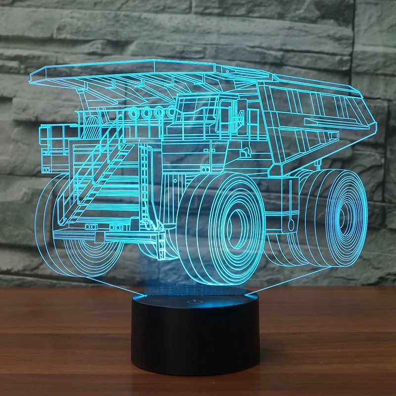 3D креативное моделирование автомобиля красочные ночные светильники 7 цветов изменения акриловые проекционный 3d-светильник переключатель лампы Иллюзия градиент