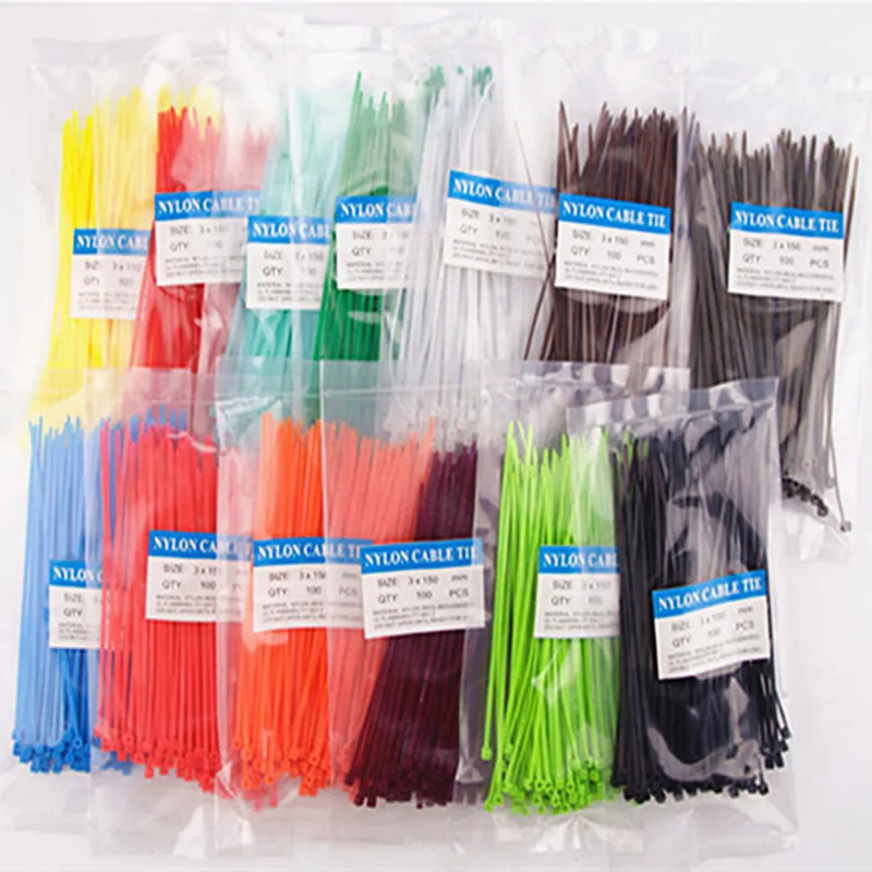 200 шт./лот 3*150 мм коричневый самоблокирующийся нейлоновый кабель на молнии