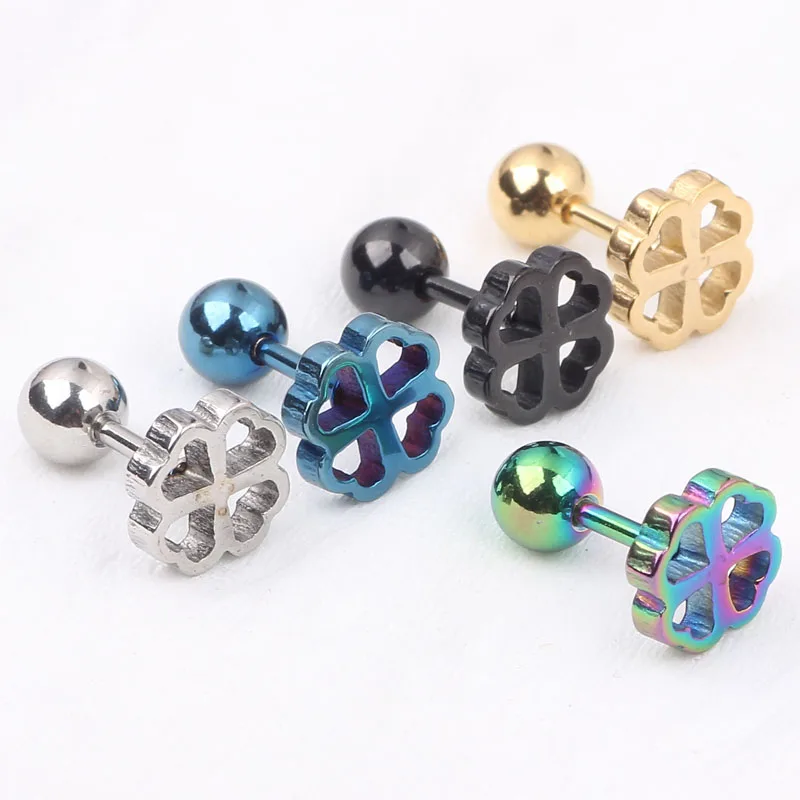 Серебряные черные титановые стальные полые болты для нот унисекс