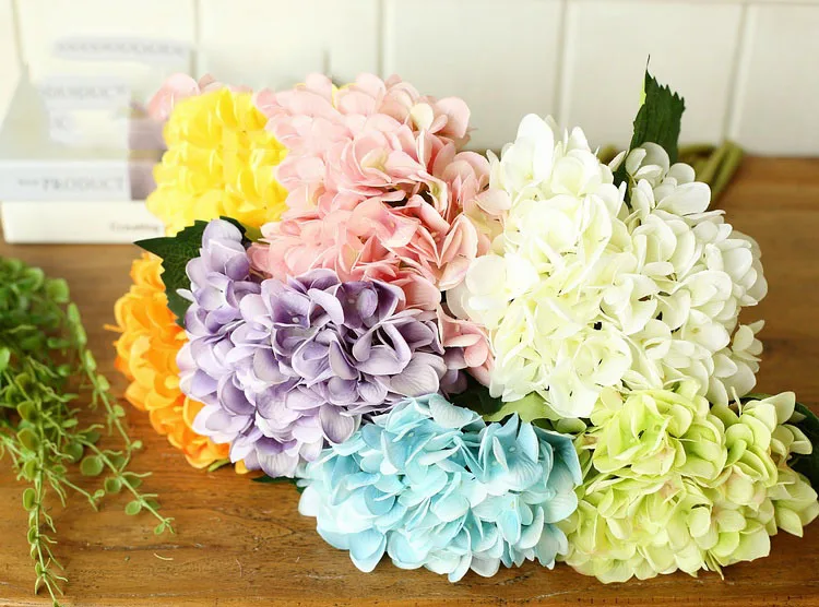 

5Pcs/Lot Artificial Flower Hydrangea European Style Home Table Decoration Bouquets High Quality Simulation Wedding Bouquet