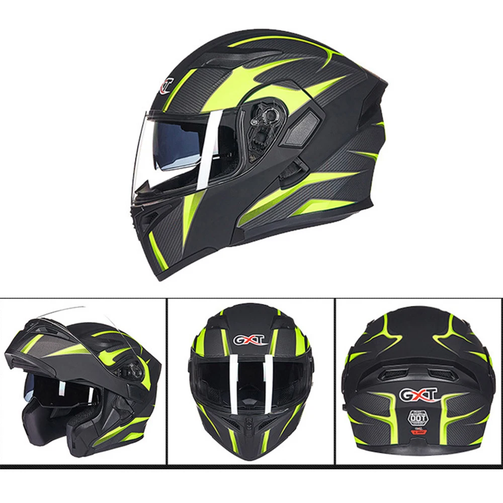 GXT мотоциклетный шлем флип-ап шлем для мотокросса Capacete da Motocicleta Cascos Moto Casque Doublel объектив гоночные шлемы для верховой езды