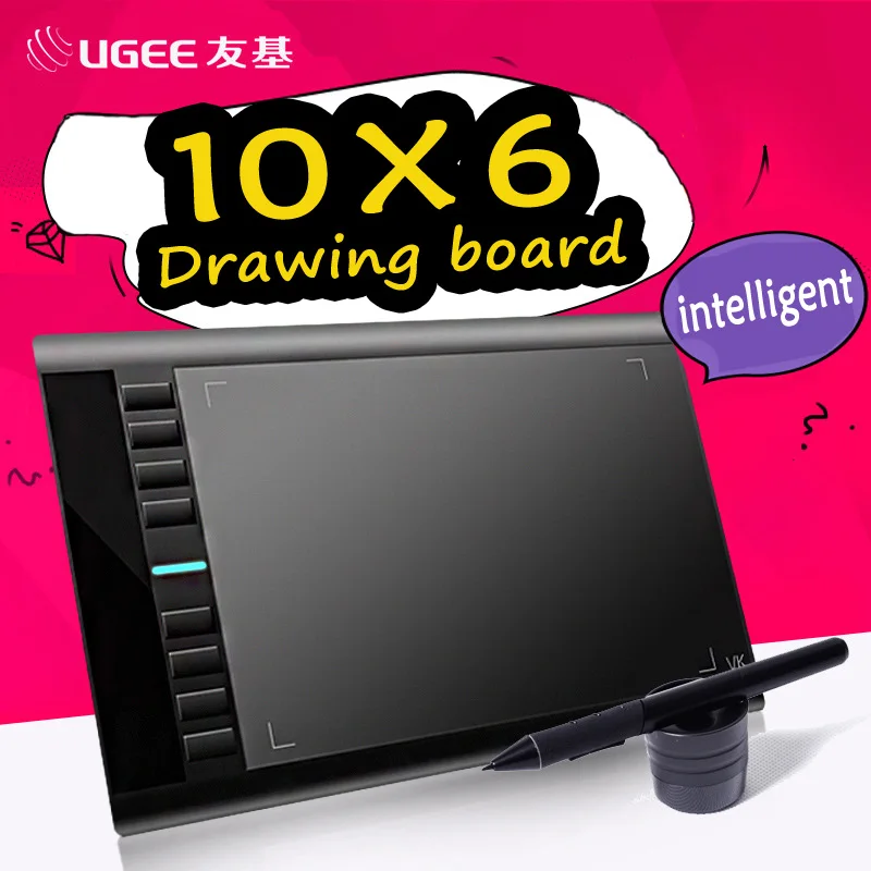 UGEE M708 10x6 дюймов цифровой планшет 8192 чувствительность к давлению креативный планшет фирменный чертежный дизайн написание живопись дизайнер