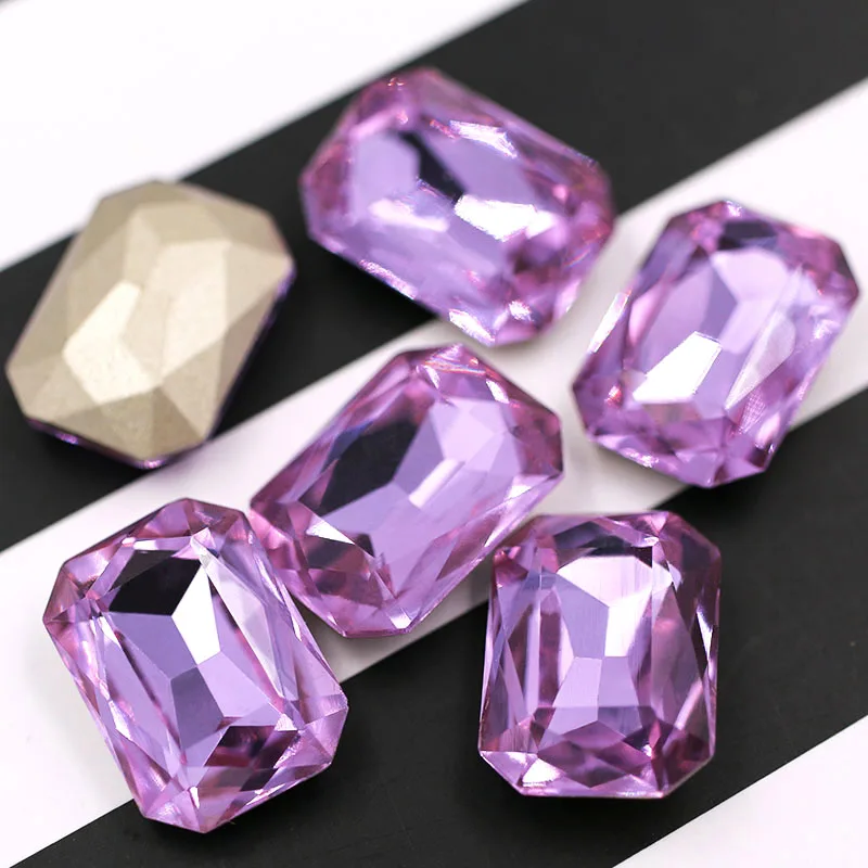 Новые фиолетовые стеклянные стразы с острым носком кристаллы K9 для одежды обуви