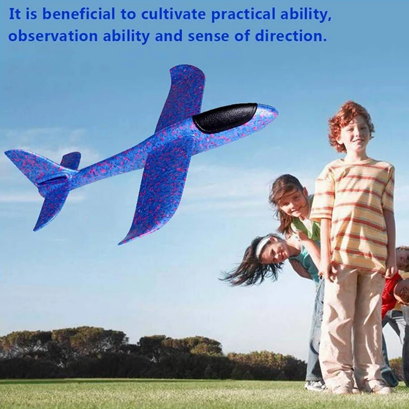 3 Pack 48cm Large Flying Gliders Airplane EPP Foam Hand Throw Aircraft Launch Glider Plane For Children Kids Outdoor Toy (S5 |