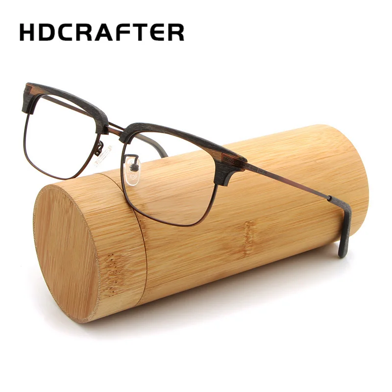 HDCRAFTER брендовая дизайнерская деревянная оправа для очков с прозрачными линзами, оправа для очков для женщин и мужчин, простые очки для чтения за компьютером