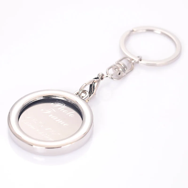 Новый круглый брелок для ключей Автомобильный рамка фото под заказ парный