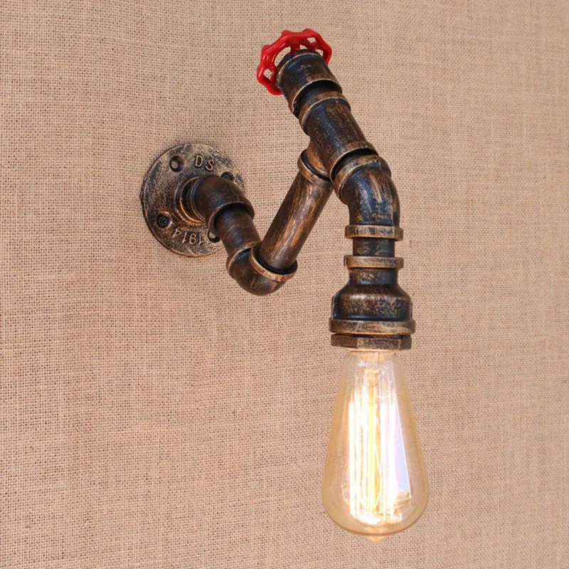 Ретро металлическая водопроводная труба винтажный Лофт настенный светильник с