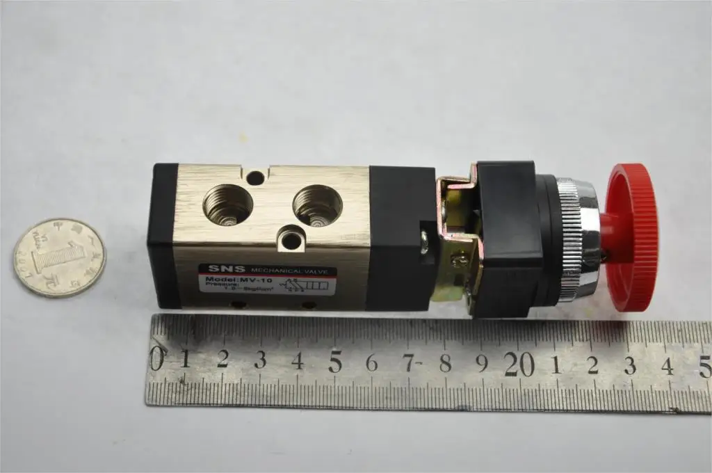 SNS pneumatic air mechanical valve MV-10 1/4'ɻSPT hand control push button 2/5 way | Обустройство дома