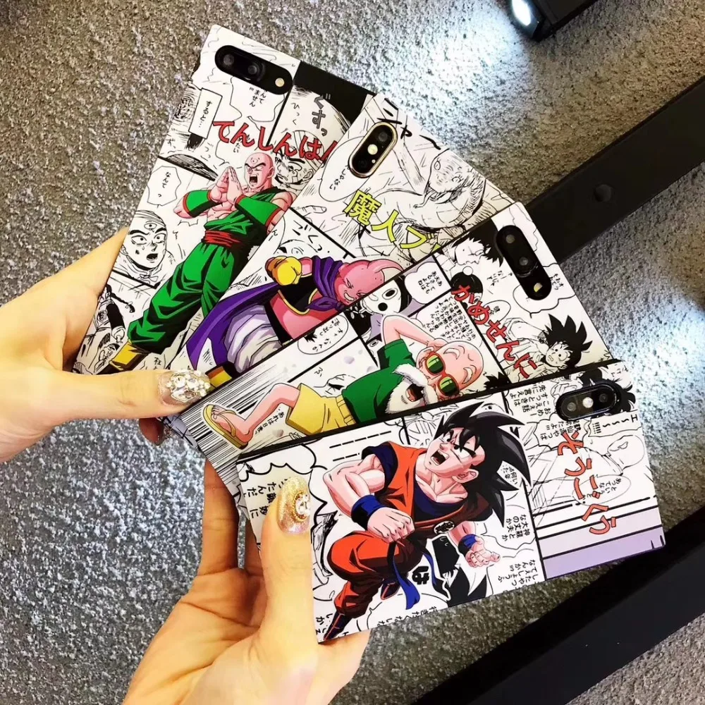 Japanese street card cartoon dragon ball Phone case for iphone 6S plus 7 7plus 8 8plus X XS XR MAX Back shell phone |