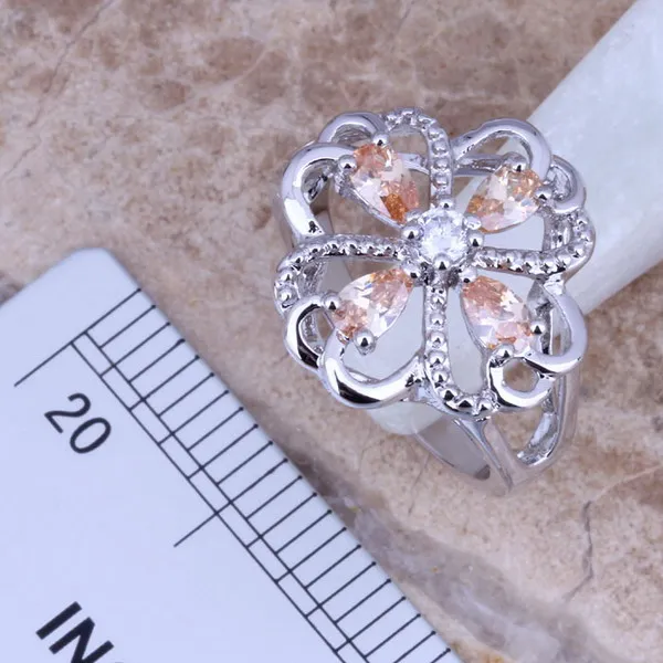 Харизматические цвета шампань морганит Посеребренные Ювелирные наборы серьги