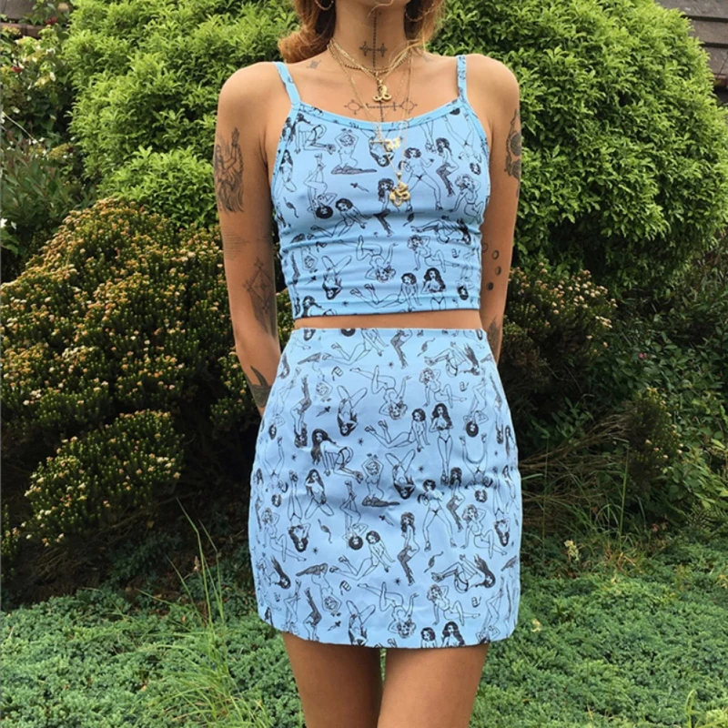 1 шт. пикантная Майка без бретелек с мультяшным принтом женские тонкие майки