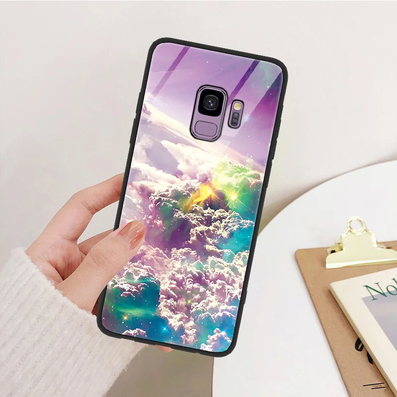 Роскошные закаленное Стекло для samsung Galaxy Note 9 8 A50 S8 S9 S10 плюс S10e M10 M20 J5 J7 Prime J4 A6s A7 A8 A6 плюс ТПУ чехол