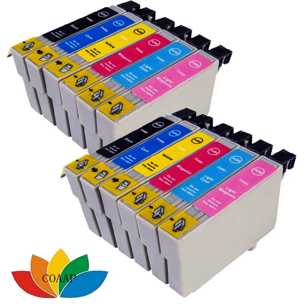 12 чернильных картриджей заменяют Φ T0487 для принтера EPSON Stylus Photo R200 R220 R300 R300M R320 R340 |