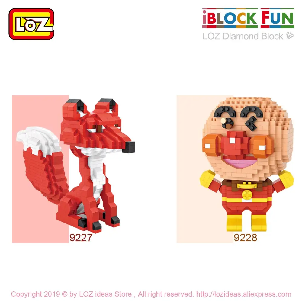 LOZ микро блоки Алмазные Кирпичи Anpanman Red Fox мультипликационный персонаж аниме