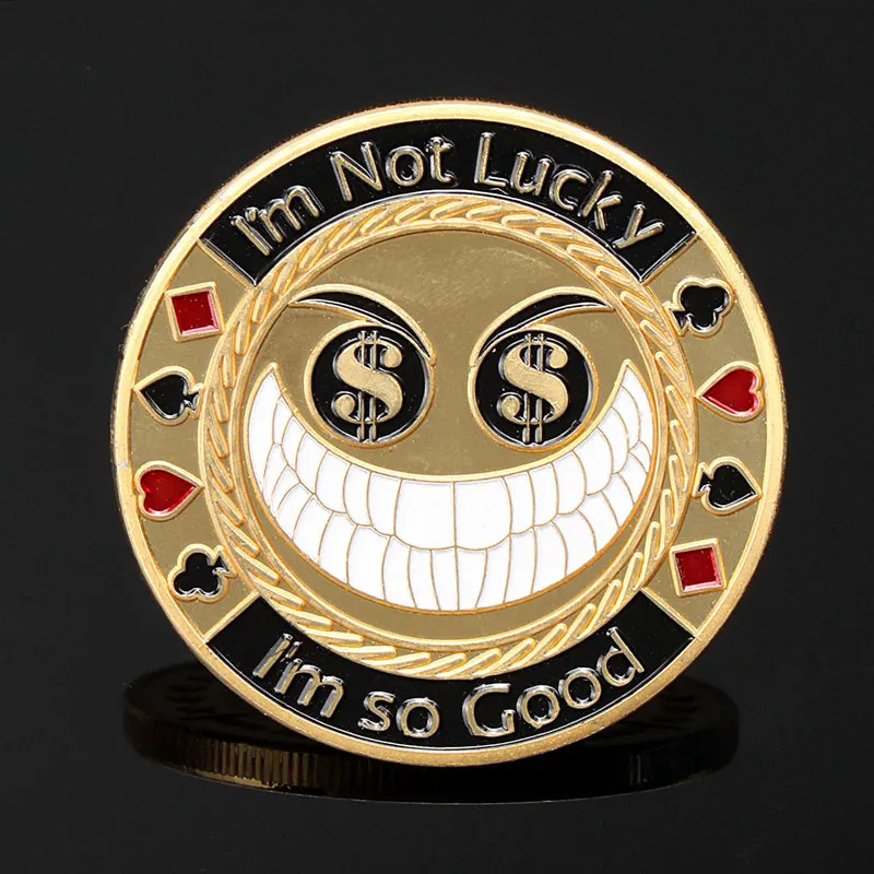 

Funny Metal Poker Guard Card Protector Coin Chip With Round Plastic Case Novelty & Gag Toys Children Adult Gift