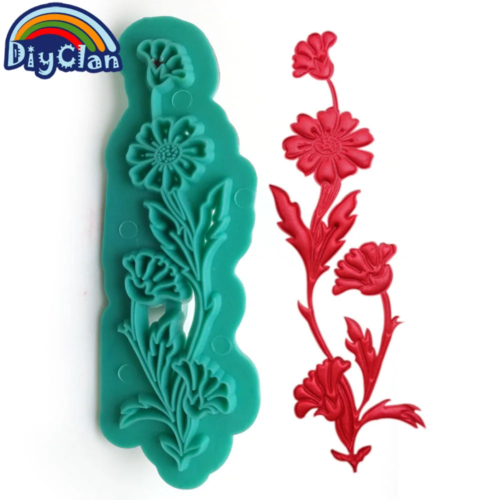 3 шт./компл. Пластик цветок тиснения торт Fondant(сахарная) сахарные печенья штамп декоративные резаки формы торт выпечки инструменты C0110