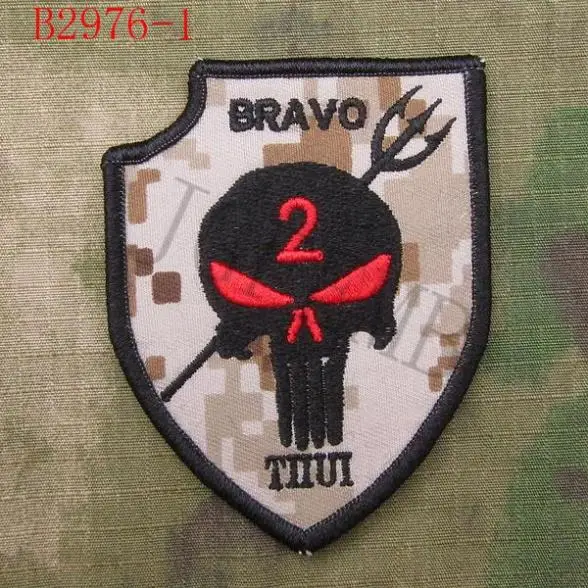 Боевая морская особая группа быстрого развёртывания SEAL TEAM BRAVO SkullS TIIUI Morale вышивка патч