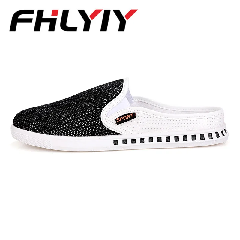 New Breathable Hemp Mesh Shoes Men Summer Canvas Casual Flat Half Slipper Man Comfort Beach Moccasins Flats Footwear | Обувь