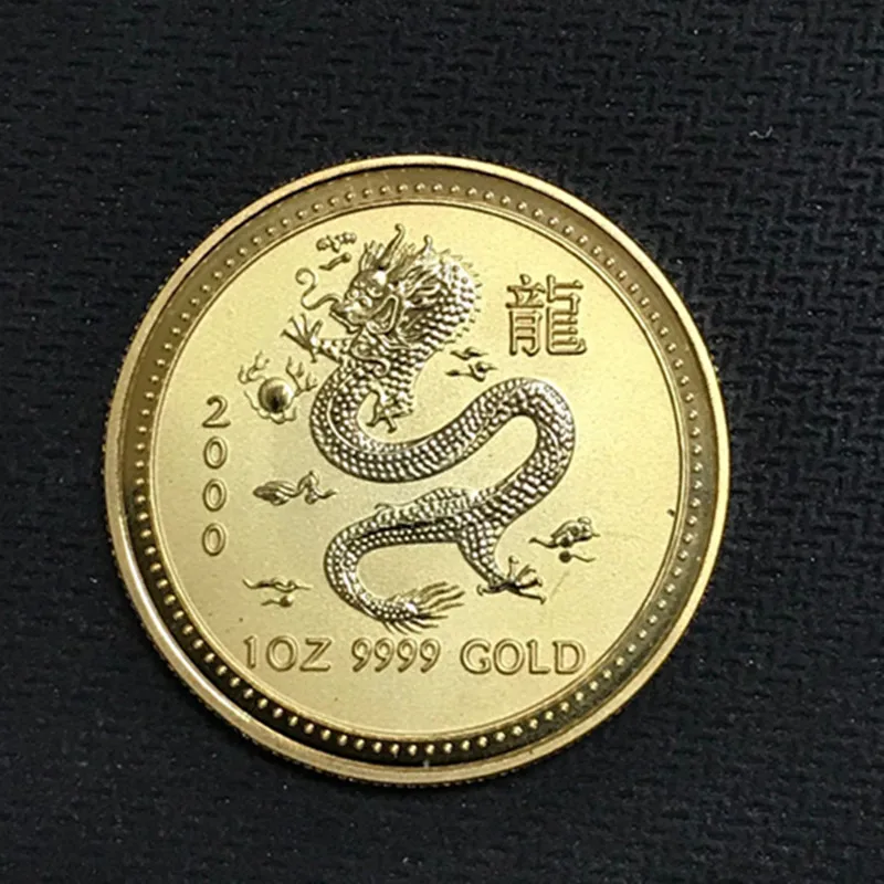3 Pcs แม่เหล็กออสเตรเลีย Dragon สัตว์ 200 badge 24 K ทองชุบทองเหลือง 34 มม. Elizabeth สะสม sourvenir เหรียญ