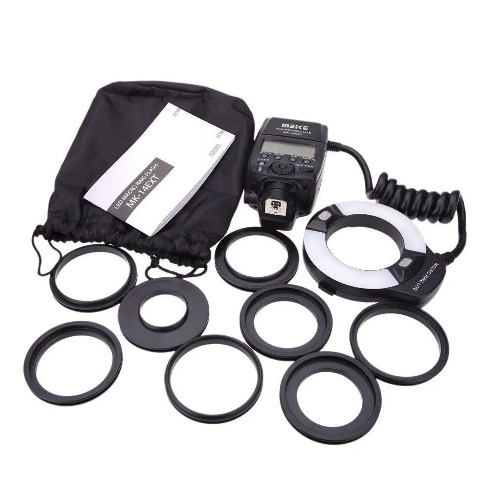 

Meike MK-14EXT Macro TTL ring flash for Canon E-TTL TTL with LED AF assist lamp