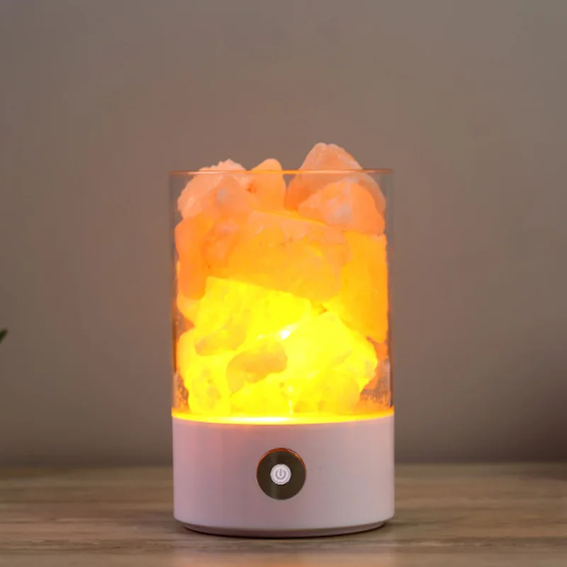 

Colorful natural himalayan salt lamp USB Negative ion lamp Air Purifier Night Light for home office bedroom creative led light